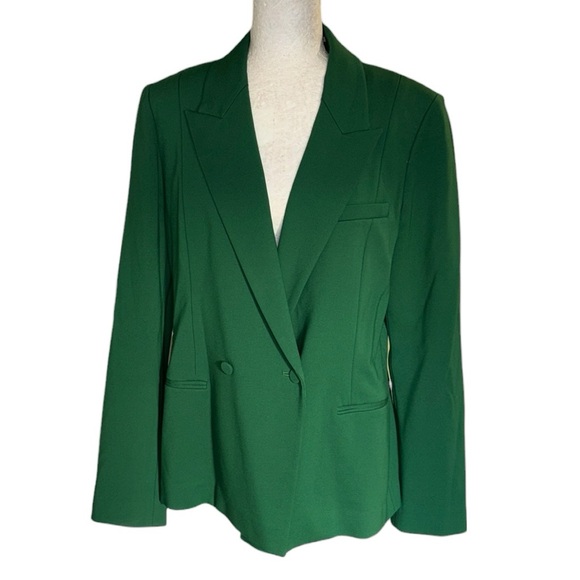 MM Lafleur Kenny Shamrock Green Ponte Knit Double Breasted Blazer - 12 - Picture 15 of 15